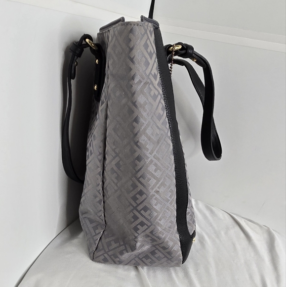 Tommy Hilfiger EUC tote bag double handles Large grey black - Picture 4 of 17